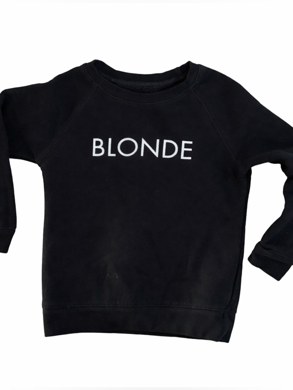 Brunette The Label Kids Black Sweatshirt with White BLONDE Graphic